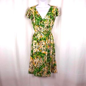 Tahari floral knit flutter sleeve wrap dress 4